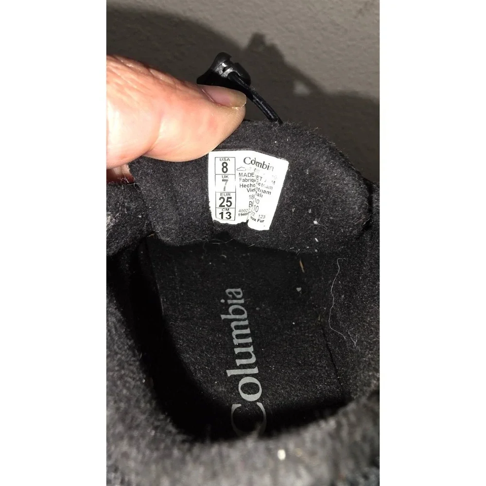 Columbia Kids‎ Black Trail Hiking Shoes Drawstring Closure Size 8